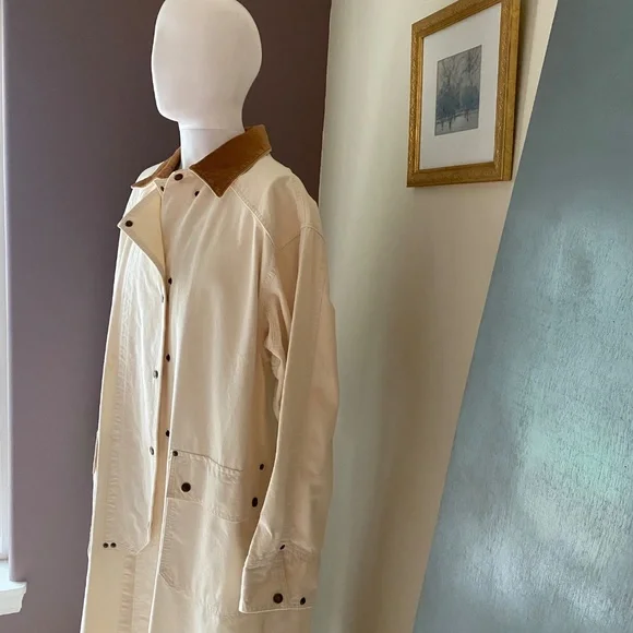 AUSTRALIAN OUTBACK COLLECTION vtg white womens M duster western cowboy 90s coat - Picture 2 of 15